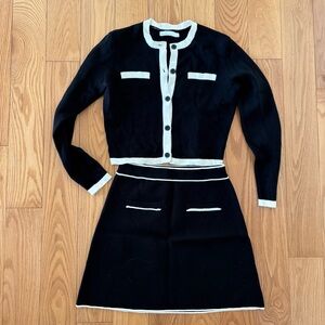 OAK + FORT Monochrome Buttoned Cardigan and skirt set
